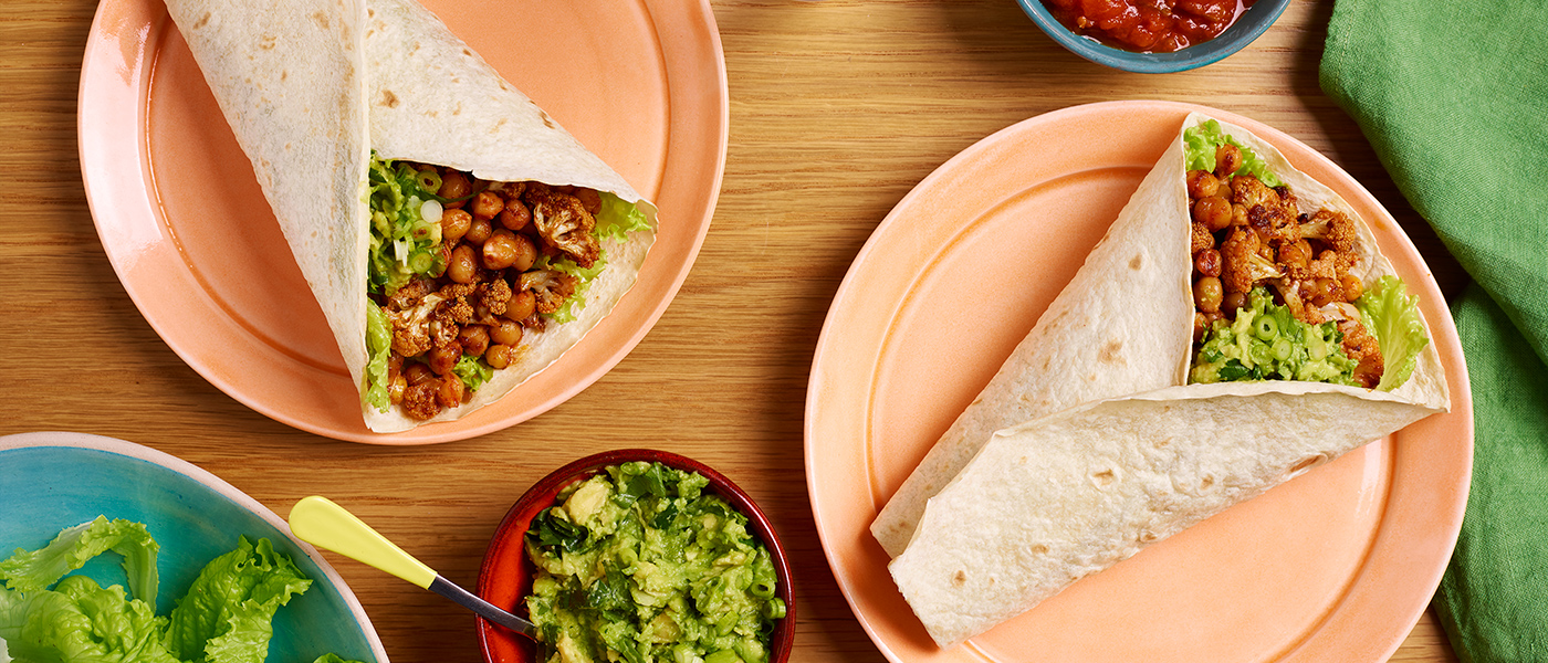 Tortilla Wraps kept in plates on a table